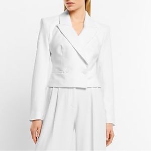 Express Cropped White Blazer NWT